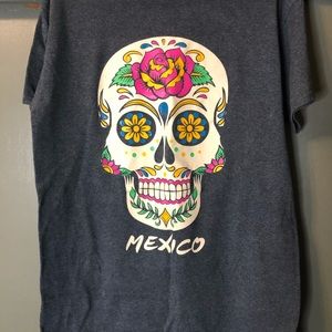 Mexico Sugar Skull gray t-shirt